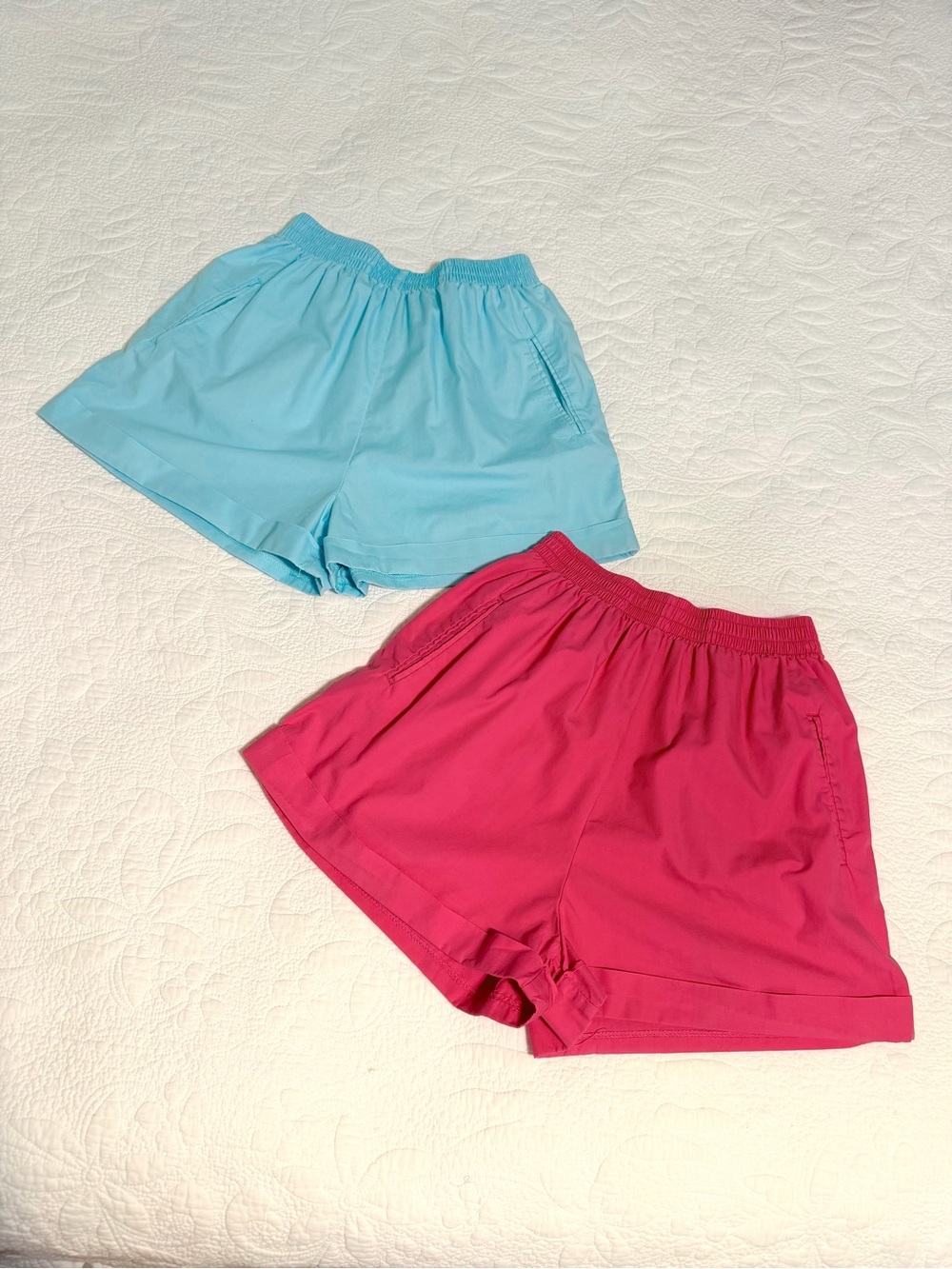 Vintage 80s GAP Clothing Co Pink Blue Cotton Shorts High Waist Retro Women M USA